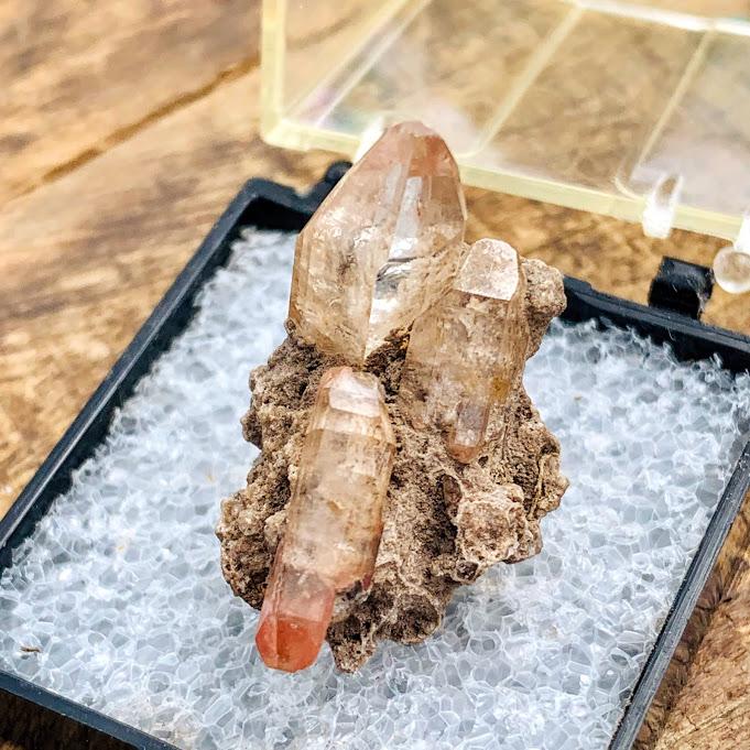 Golden Topaz in Matrix From Mexico in Collectors Box - Earth Family Crystals