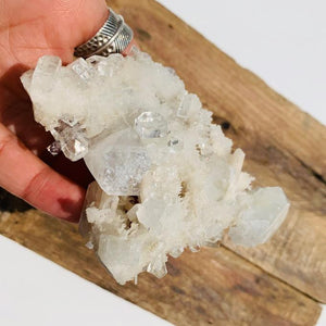 Unusual Clear Chalcedony  Points With Apophyllite & Heulandite Nestled Matrix From India - Earth Family Crystals