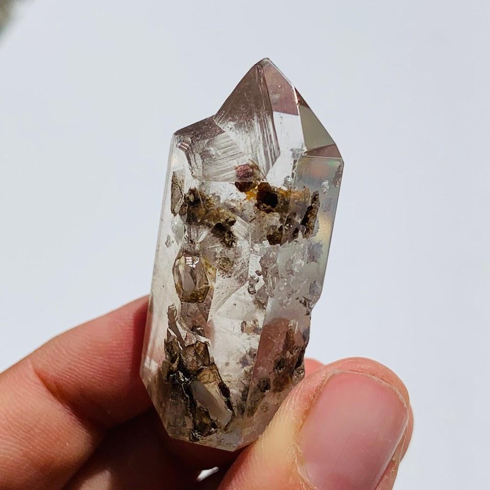 Unique Inner Child Points Shamanic Dream Quartz Standing Partially Polished Point - Earth Family Crystals