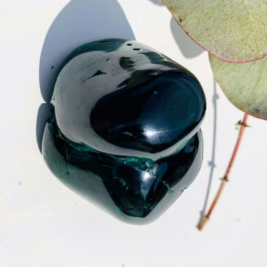 Deep Green Malachite Partially Polished Specimen #3 - Earth Family Crystals