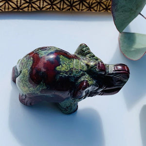 Dragon Blood Jasper Elephant Carving *REDUCED* - Earth Family Crystals