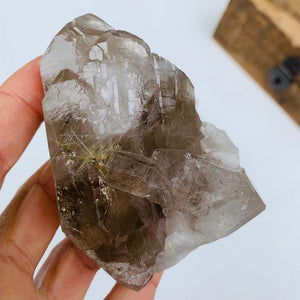 Powerful Rutilated Smoky Quartz Double Terminated Cluster From Brazil