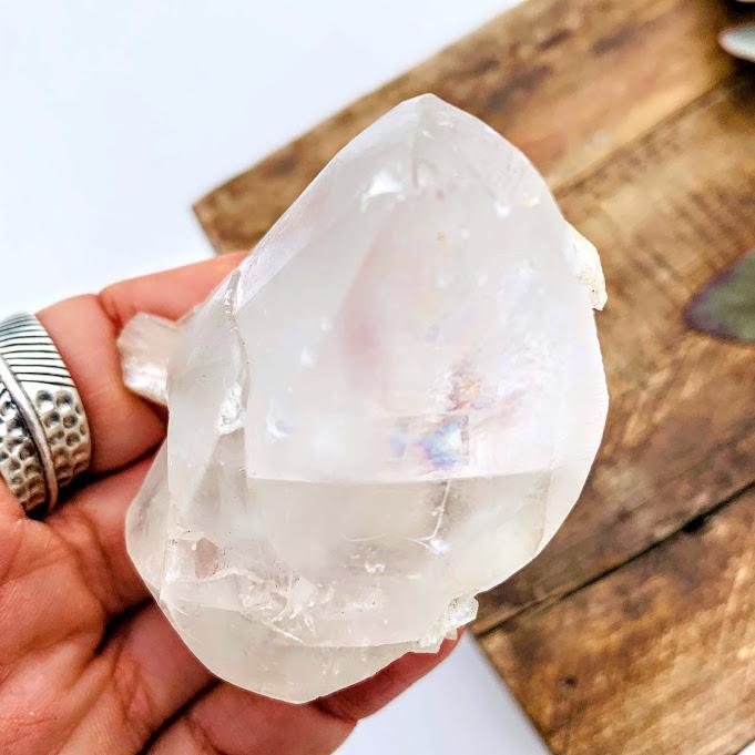 Heulandite Included Raw Calcite Point From India - Earth Family Crystals