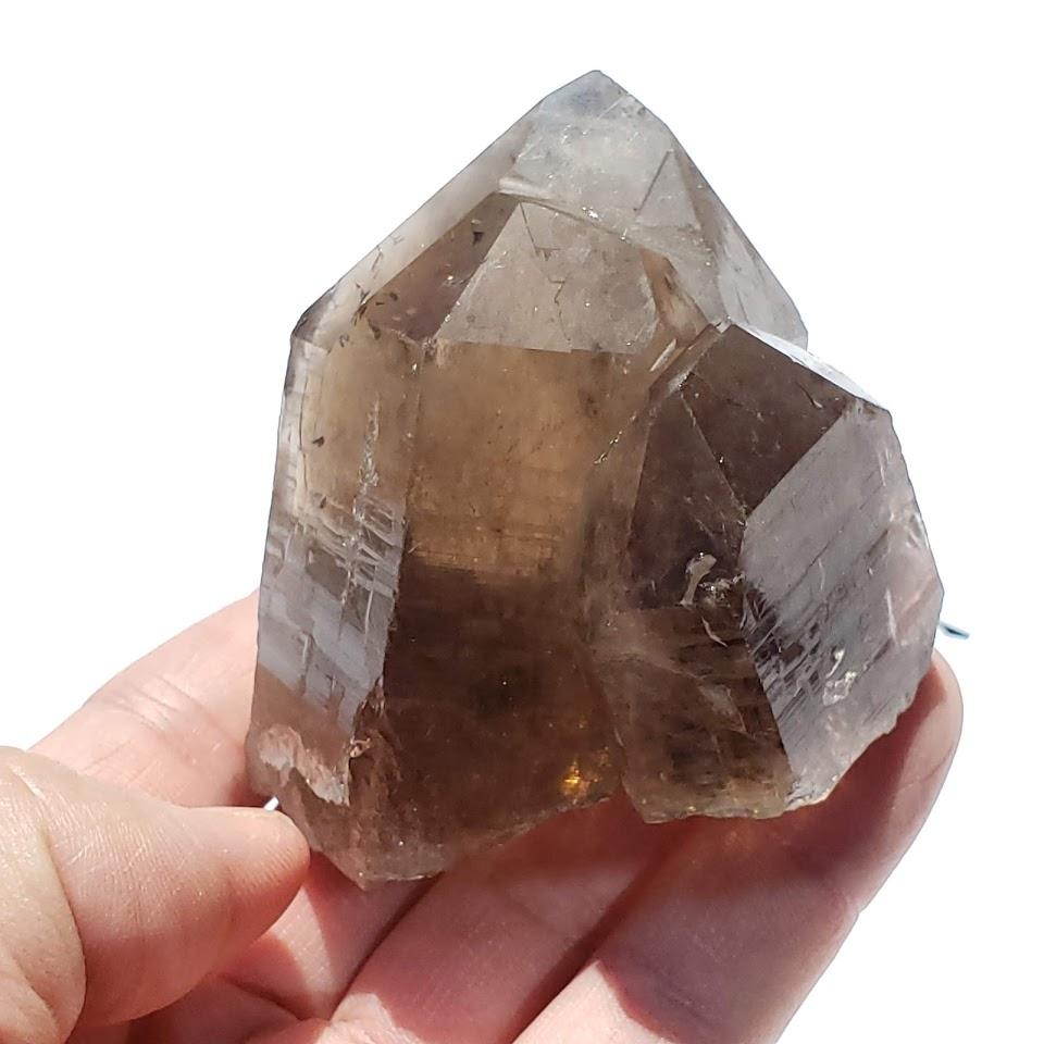 Large Incredible Brilliance Self Healed Multi Point Smoky Quartz Cluster From Brazil - Earth Family Crystals