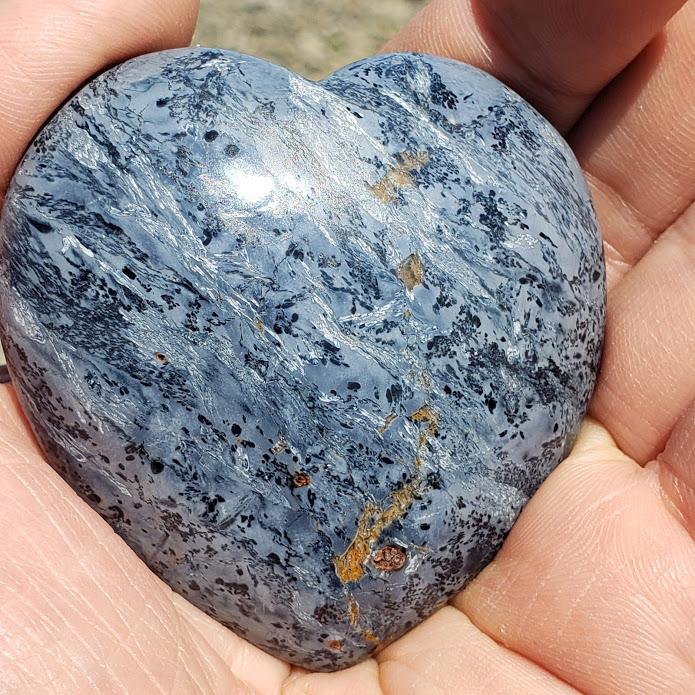 Rare Incredible Silky Patterns Large Pietersite Heart Carving from Namibia #1 - Earth Family Crystals