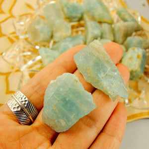 Set of 2 Sky Blue Raw & Natural Aquamarine Specimens From India