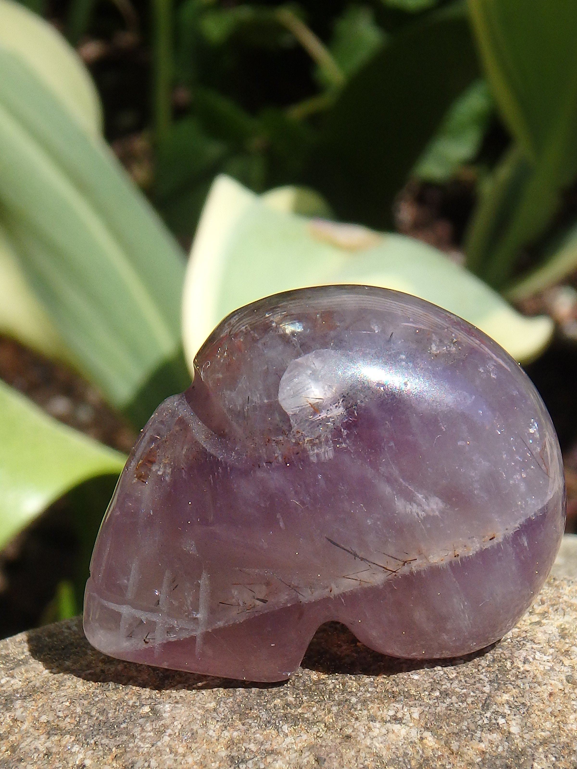 Auralite-23 Skull Carving From Canada 2 - Earth Family Crystals