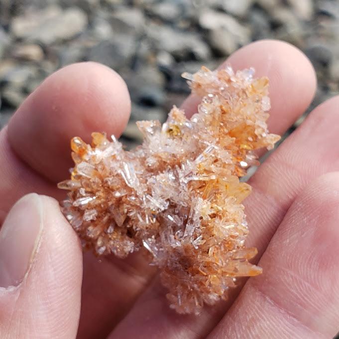 One of a Kind Orange Creedite Spiky Cluster from Mexico #1
