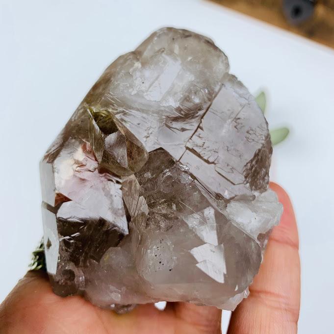 Powerful Rutilated Smoky Quartz Double Terminated Cluster From Brazil