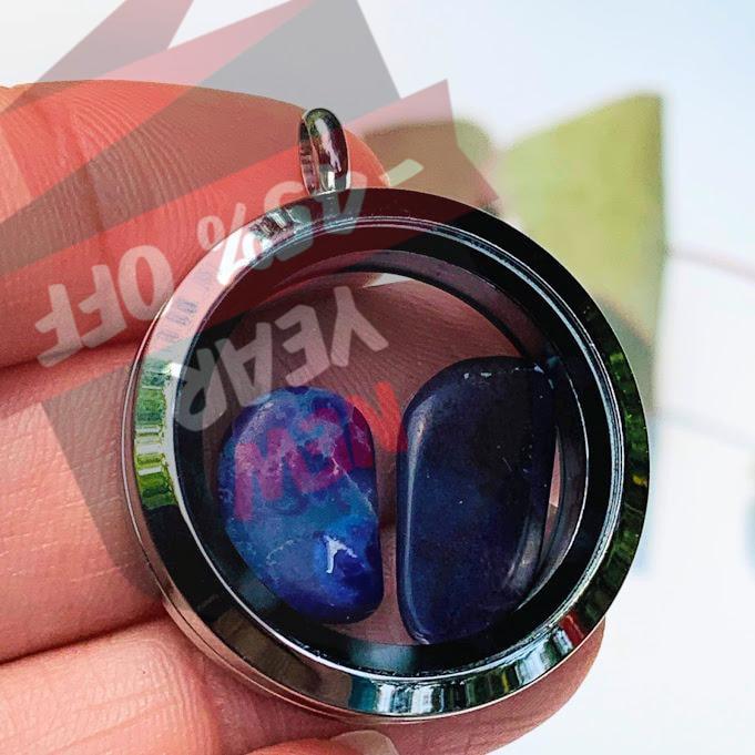 2 Sugilite  Floating stones in Locket Style Unscrewable Stainless Steel Pendant (Includes Silver Chain) - Earth Family Crystals