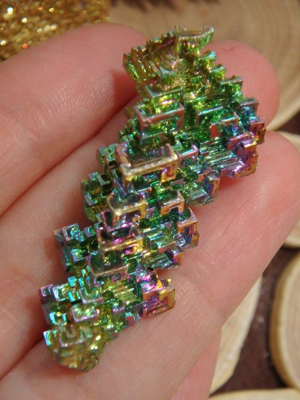 Gorgeous Depth Rainbow Bismuth Specimen From Germany 2 - Earth Family Crystals
