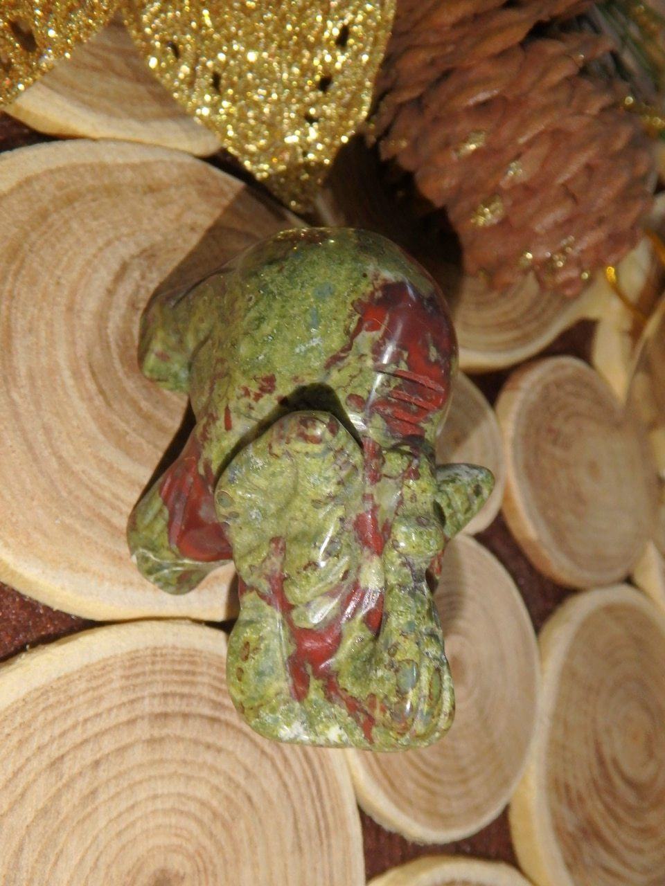 Dragons Blood Jasper Elephant Carving - Earth Family Crystals