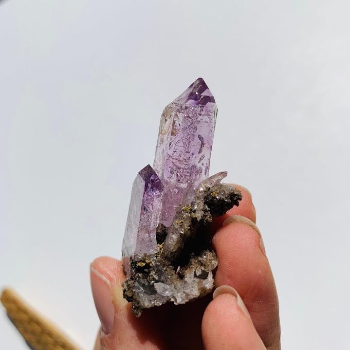 Rare Included Moving Water Bubble Vera Cruz Amethyst Cluster From Mexico - Earth Family Crystals