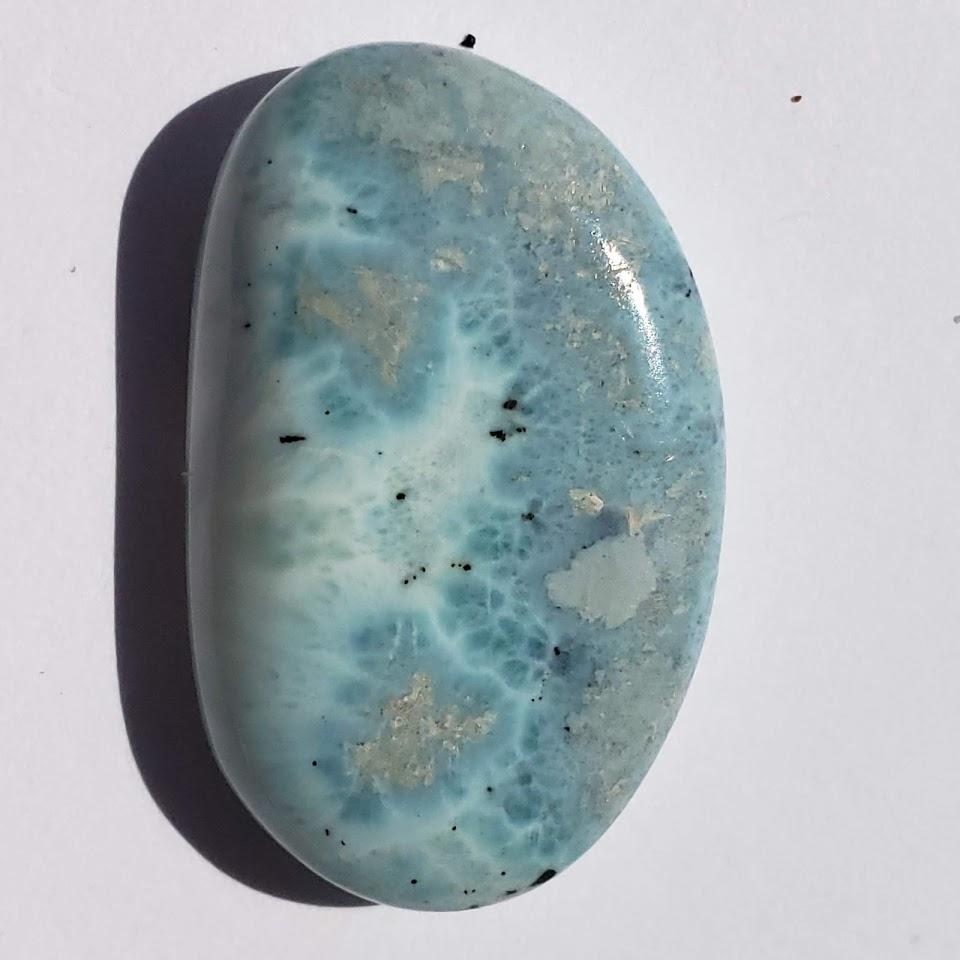 Pretty Polished Blue Larimar Free Form Specimen From The Dominican Republic #1 - Earth Family Crystals