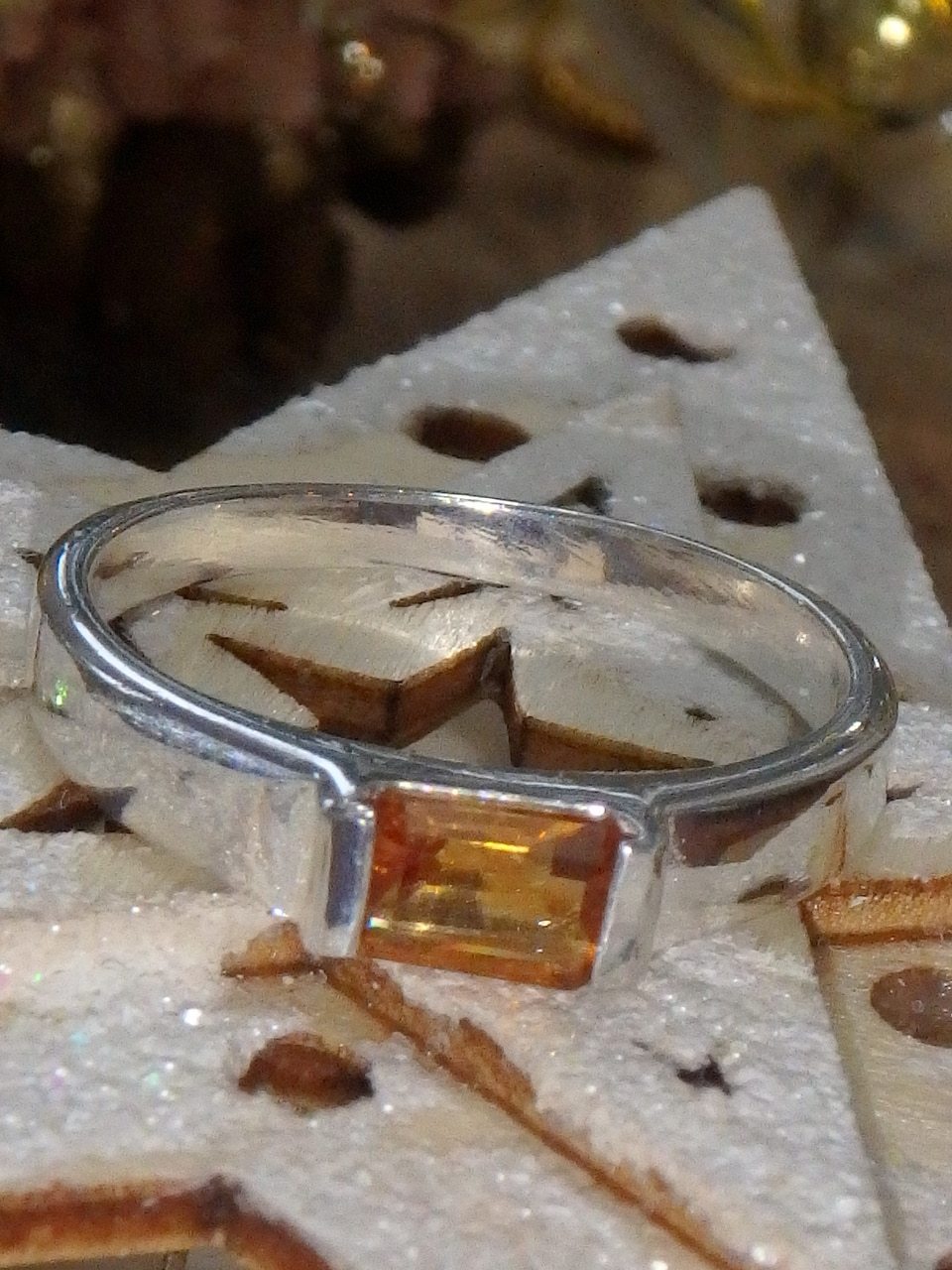 Polished Golden Citrine Ring in Sterling Silver (Size 7.5) - Earth Family Crystals
