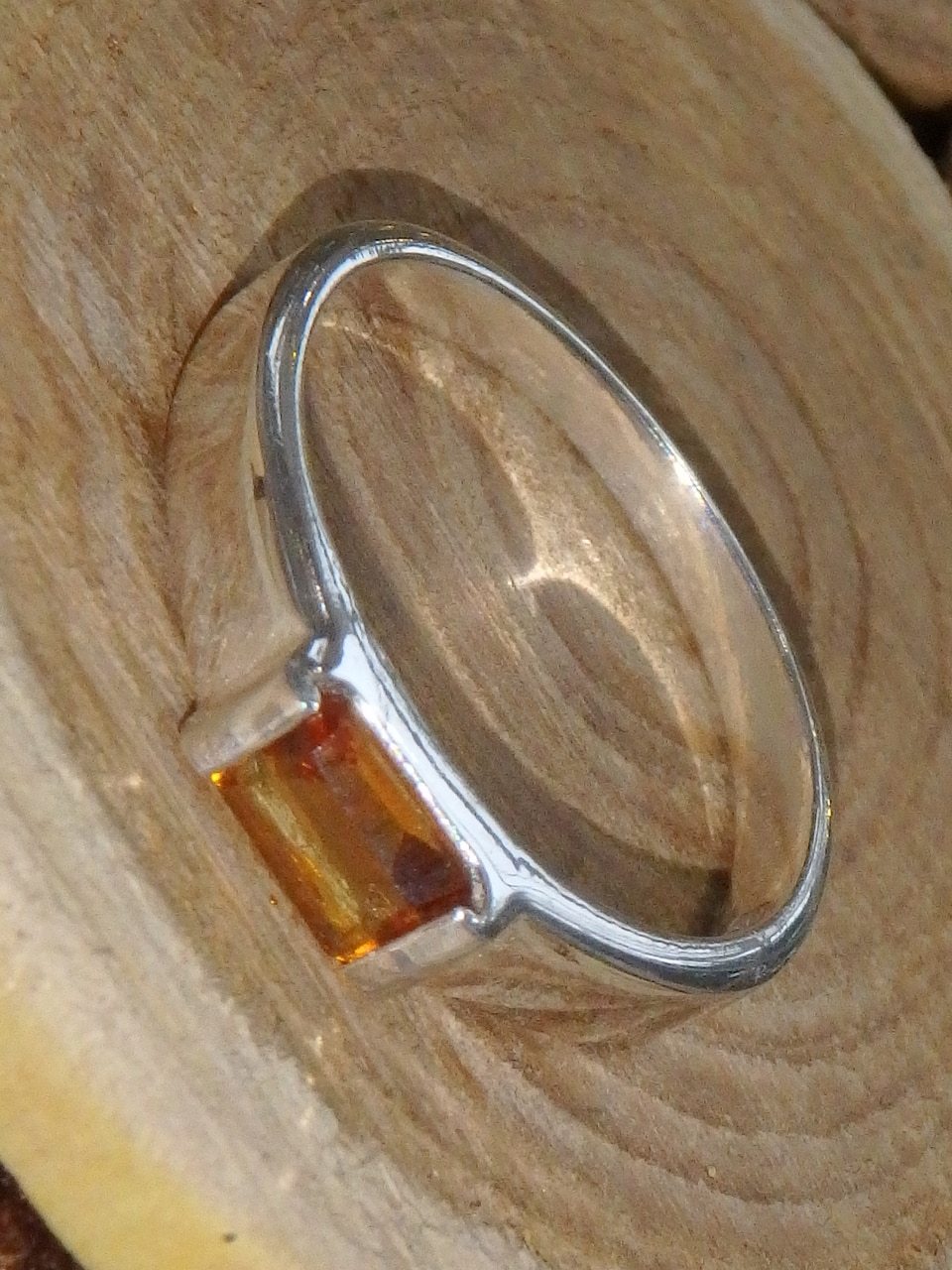Polished Golden Citrine Ring in Sterling Silver (Size 7.5) - Earth Family Crystals