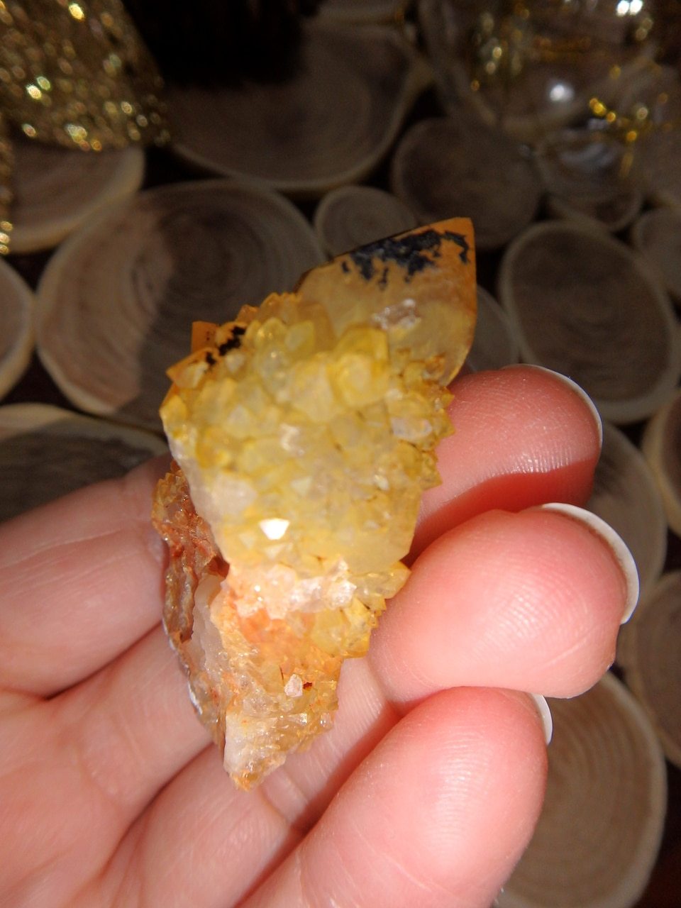 Twin Natural Deep Golden Citrine Spirit Quartz Specimen - Earth Family Crystals