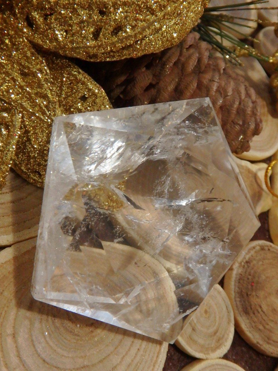 Clear Quartz Star Pentagon Sacred Geometry Carving - Earth Family Crystals