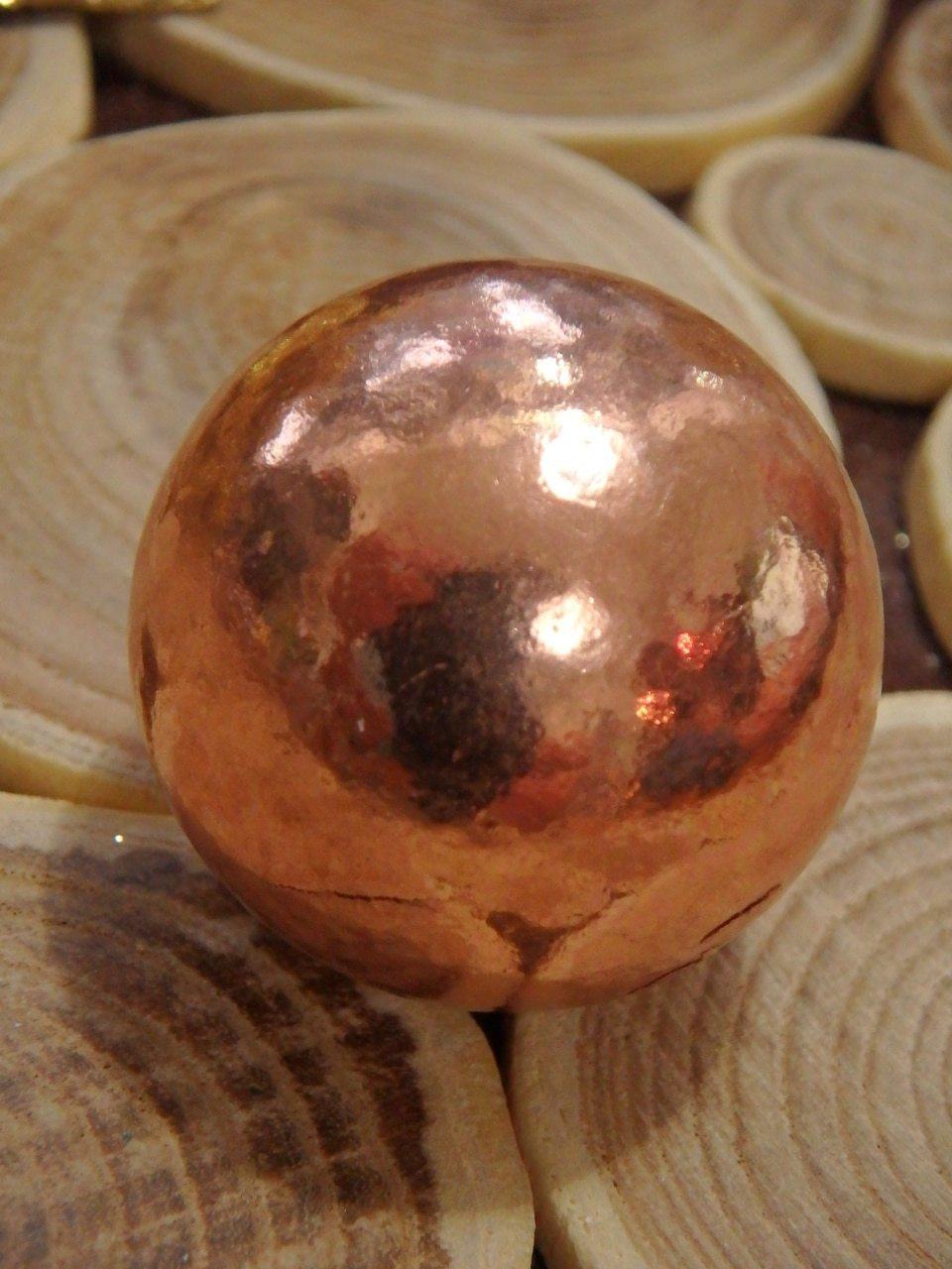 Dense & Shiny Copper Sphere Carving - Earth Family Crystals