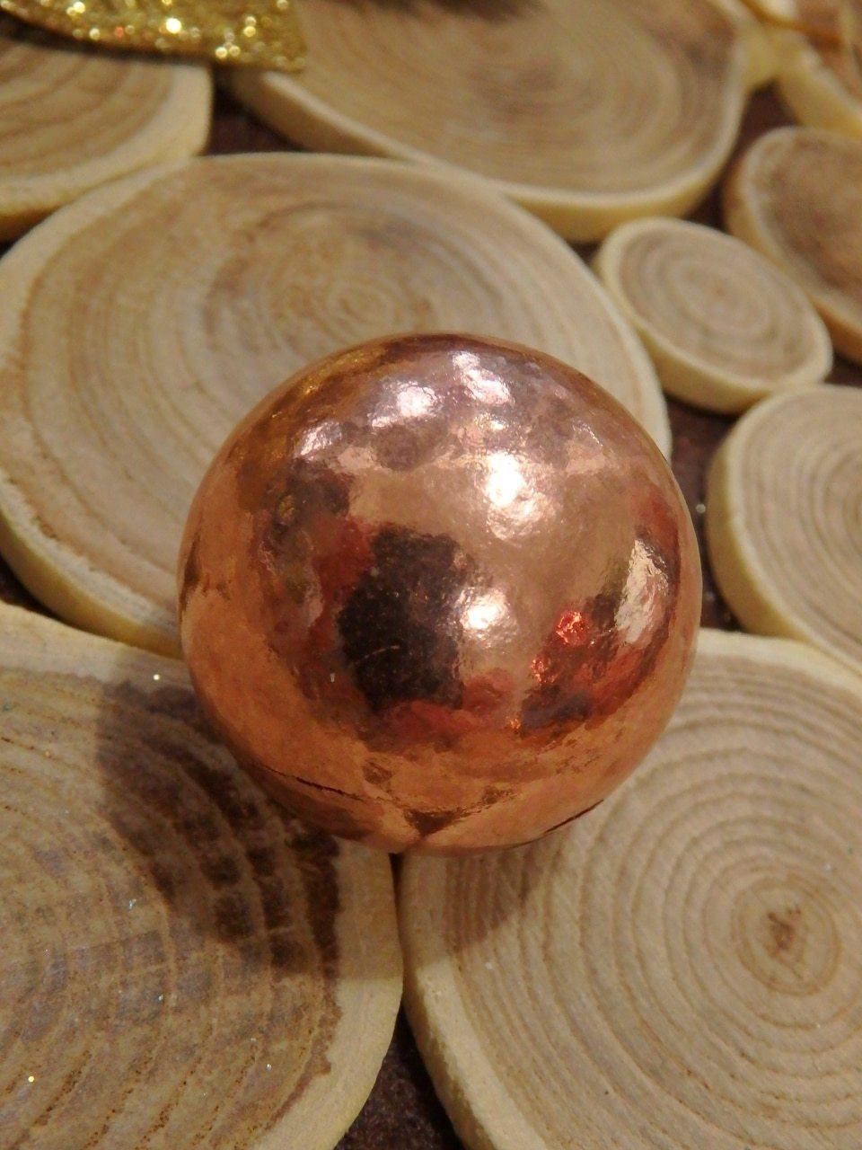 Dense & Shiny Copper Sphere Carving - Earth Family Crystals