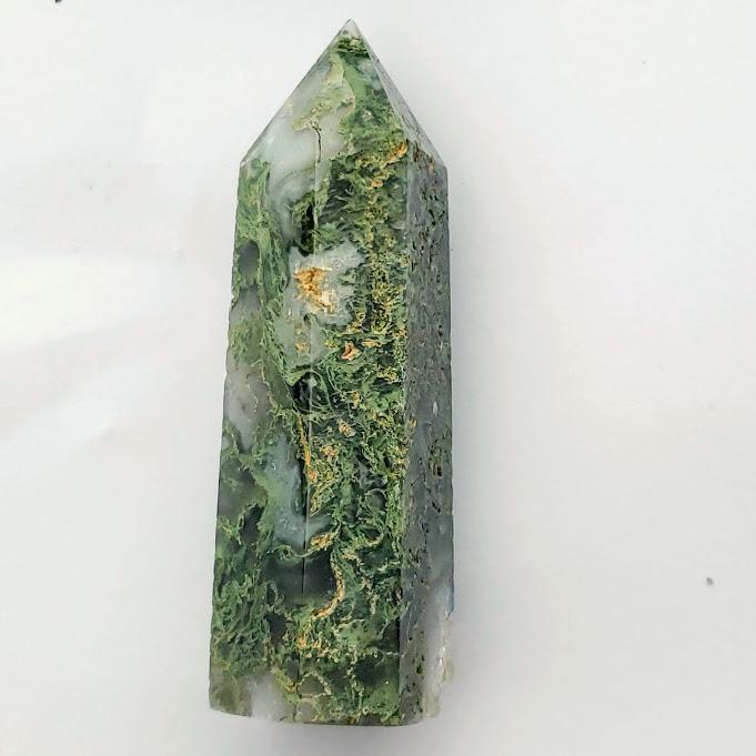 Polished Moss Agate Standing Display Tower #11 - Earth Family Crystals