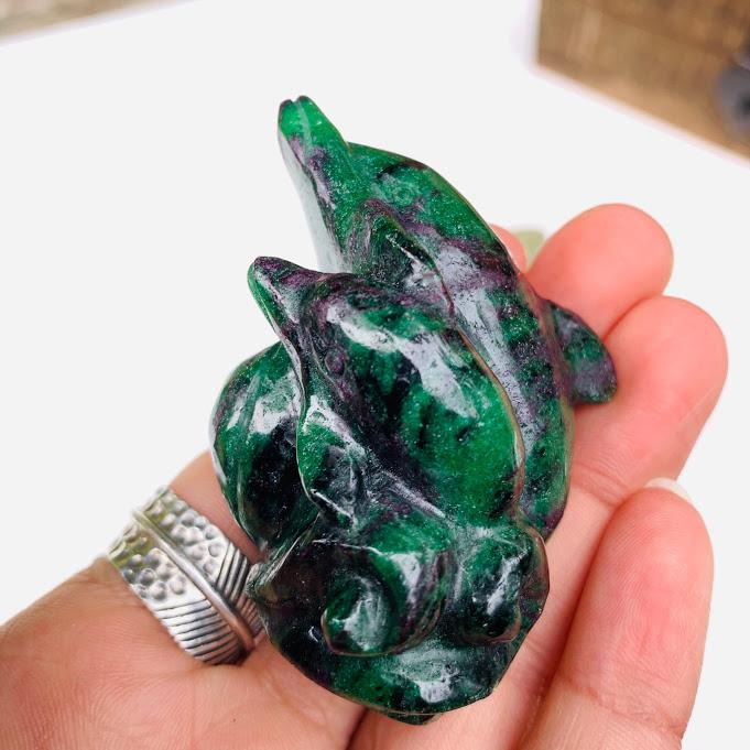 Ruby Zoisite Double Dolphin Standing Display Carving *REDUCED*