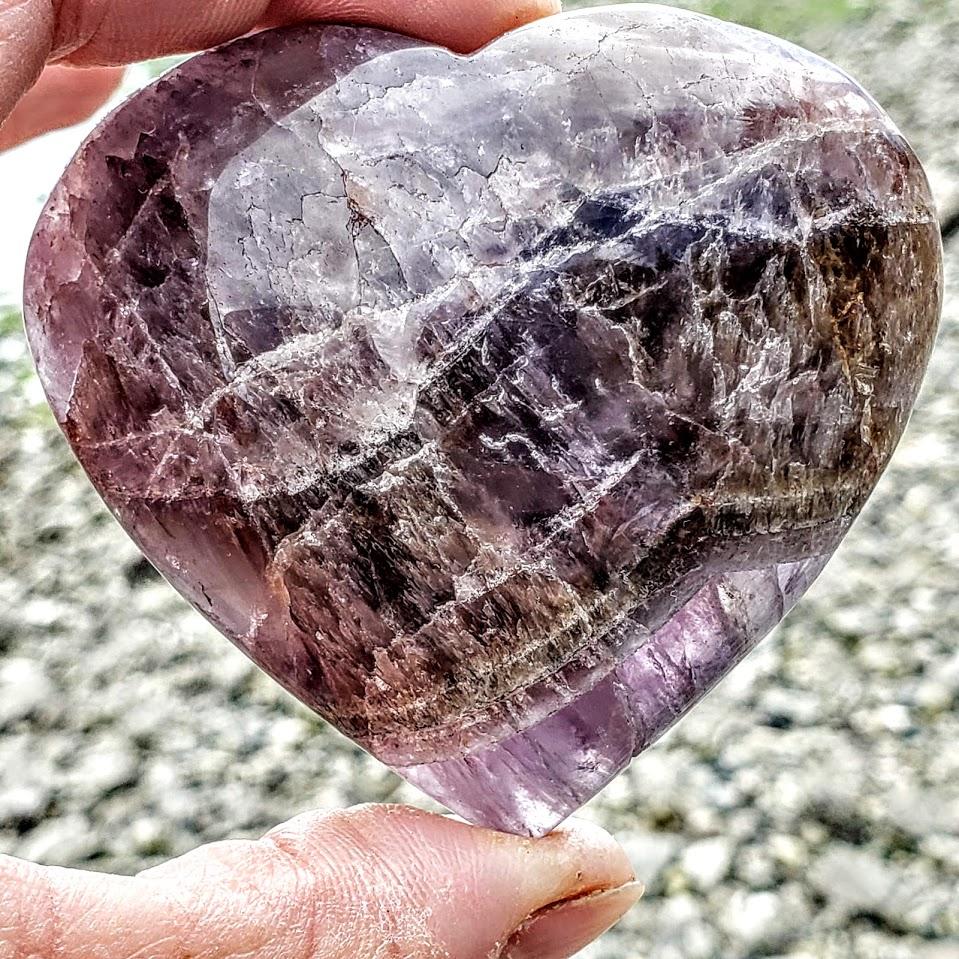 Fabulous Super 7 Love Heart Carving From Brazil #3 - Earth Family Crystals