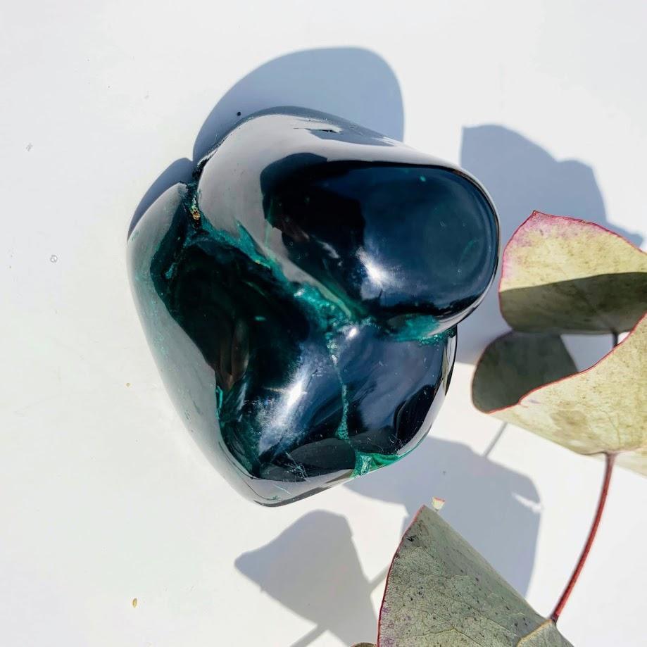 Deep Green Malachite Partially Polished Specimen #3 - Earth Family Crystals