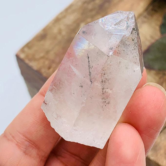 Natural Brazilian Green Chlorite Clear Quartz Point #1 - Earth Family Crystals