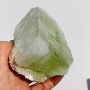Deep Green Chunky Apophyllite With Pink Stilbite Inclusions From India - Earth Family Crystals