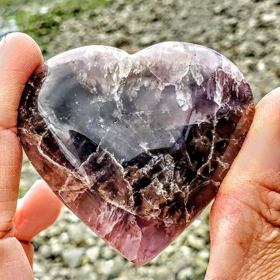 Fabulous Super 7 Love Heart Carving From Brazil #4 - Earth Family Crystals