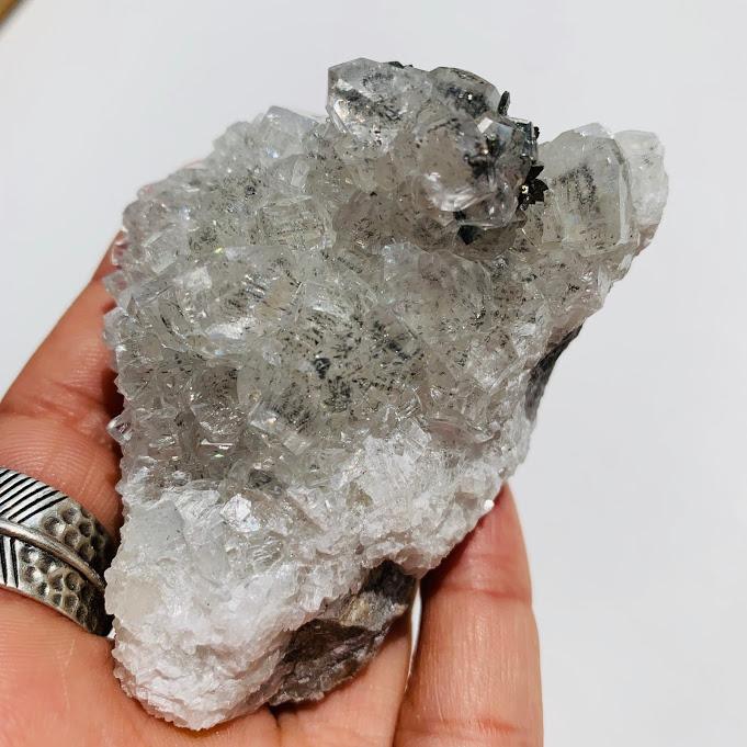 Extreme Gemmy Lustre Clear Calcite & Pyrite Cluster From Linwood Mine, USA - Earth Family Crystals