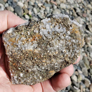 Intricate Red Hematite Included Quartz & Golden Pyrite Nestled in Rock Matrix - Earth Family Crystals
