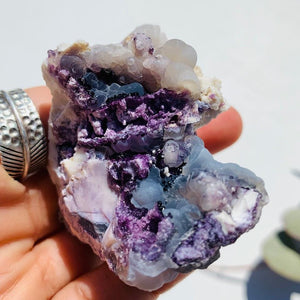 Rare Druzy Purple Crystalline & Bytrodial Formation Raw Tiffany Stone Collectors Specimen - Earth Family Crystals