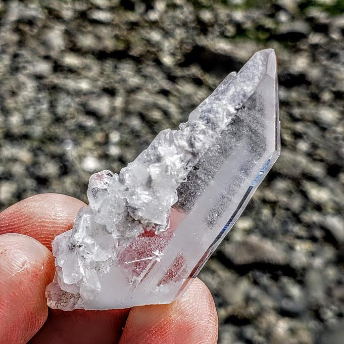 Twin Quartz Point With Crusted Druzy Points From Arkansas - Earth Family Crystals