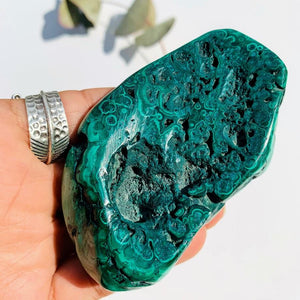 Lovely Green Patterns Malachite Partially Polished Specimen #1 - Earth Family Crystals