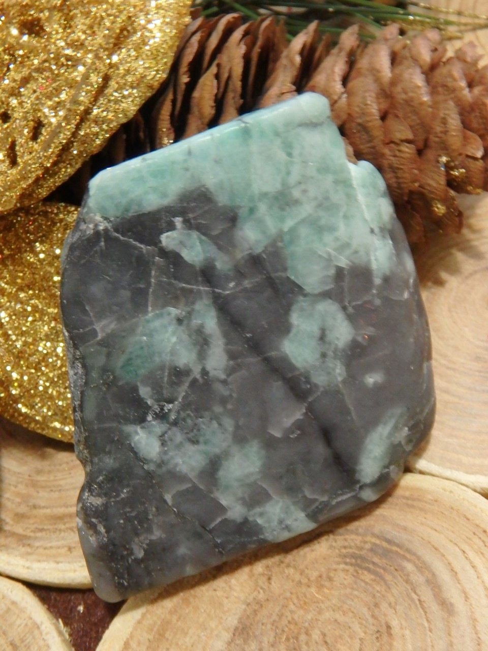 Polished Emerald Slice Free Form From Brazil 2 - Earth Family Crystals