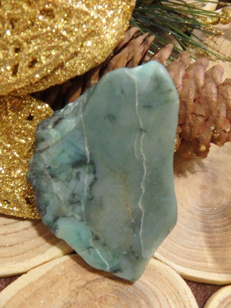 Polished Emerald Slice Free Form From Brazil 1 - Earth Family Crystals