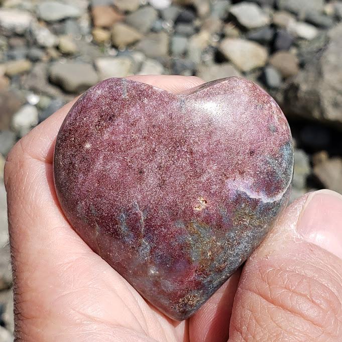 Ruby Kyanite Heart Carving From India