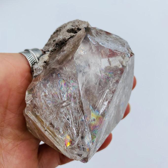 Amazing XL NY Herkimer Diamond Skeletal Formation With Record Keepers & Rainbows - Earth Family Crystals