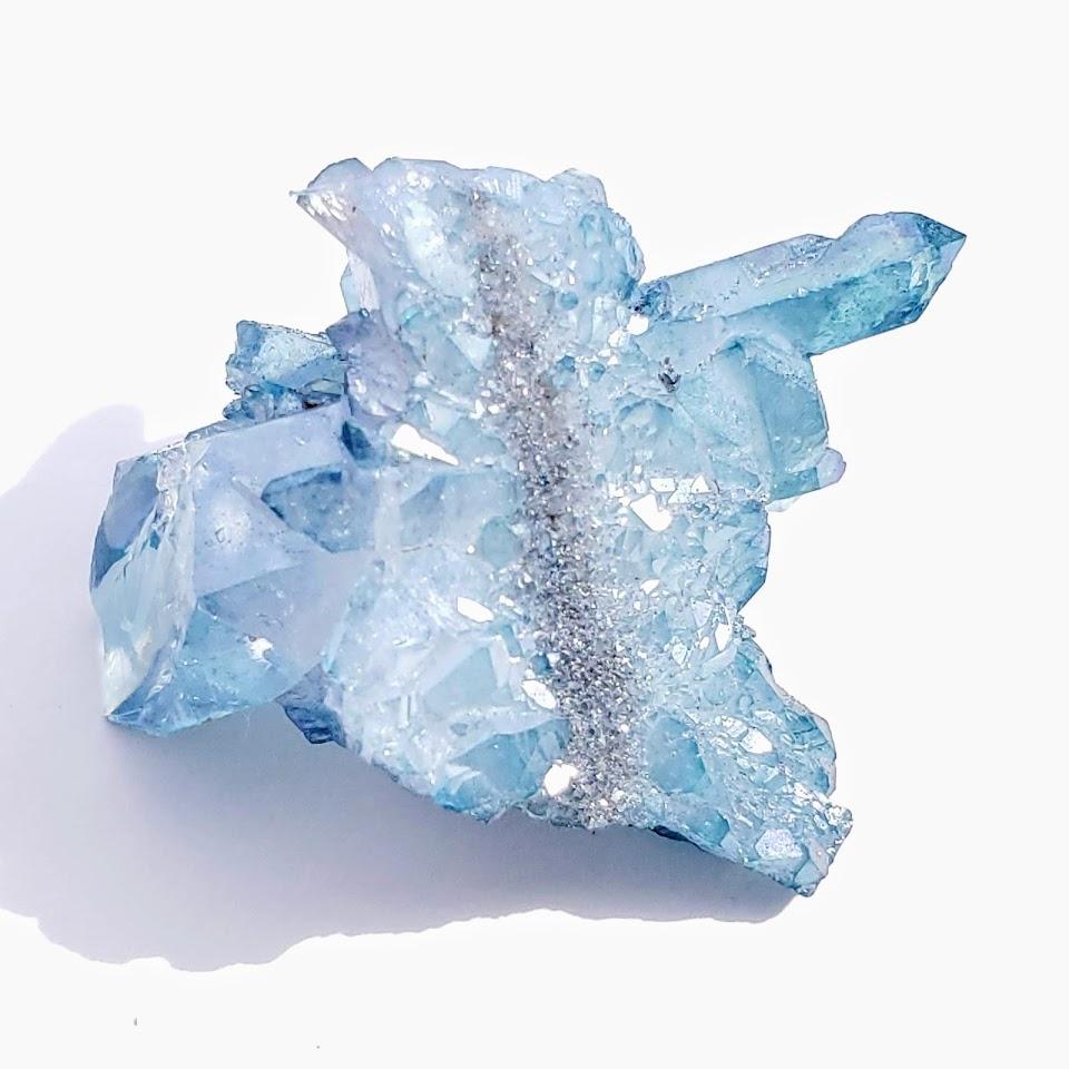 Sparkling  Arkansas Blue Aqua Aura Quartz Cluster #2 - Earth Family Crystals