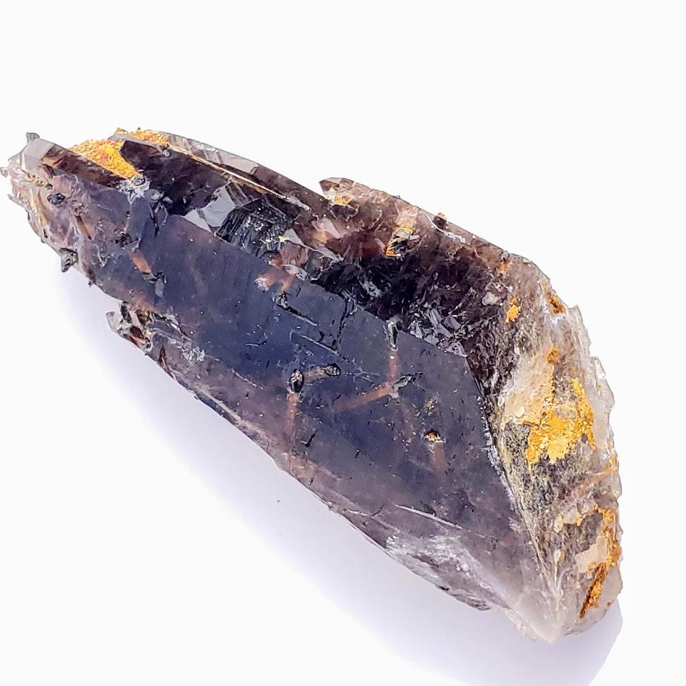 Unusual Natural Chocolate Brown Smoky Quartz With Aegirine & Feldspar Inclusions From Malawi - Earth Family Crystals