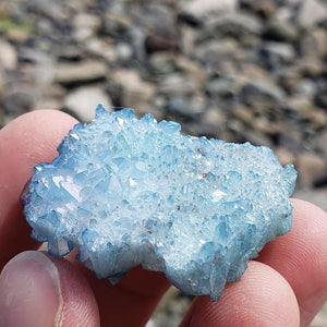Aqua Aura Blue Druzy Quartz Cluster from Arkansas #3 - Earth Family Crystals
