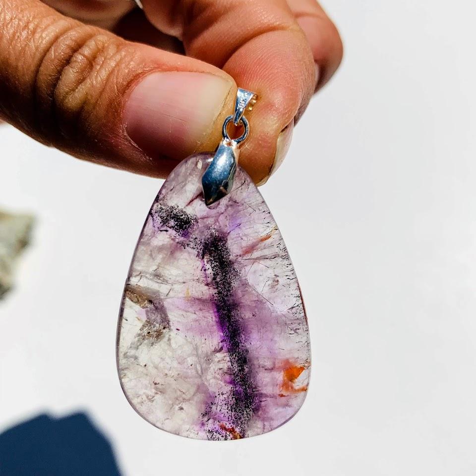 Genuine Polished Auralite-23  Reiki Pendant (Includes Silver Chain) - Earth Family Crystals