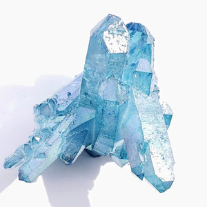 Sparkling  Arkansas Blue Aqua Aura Quartz Cluster #1 - Earth Family Crystals