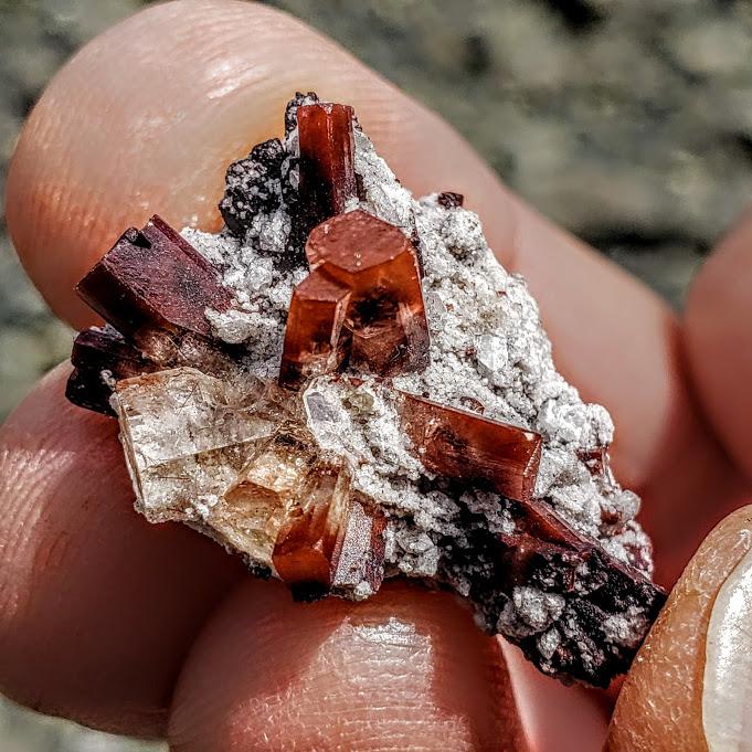 Orange Topaz Points Nestled in Matrix From Mexico #1 - Earth Family Crystals