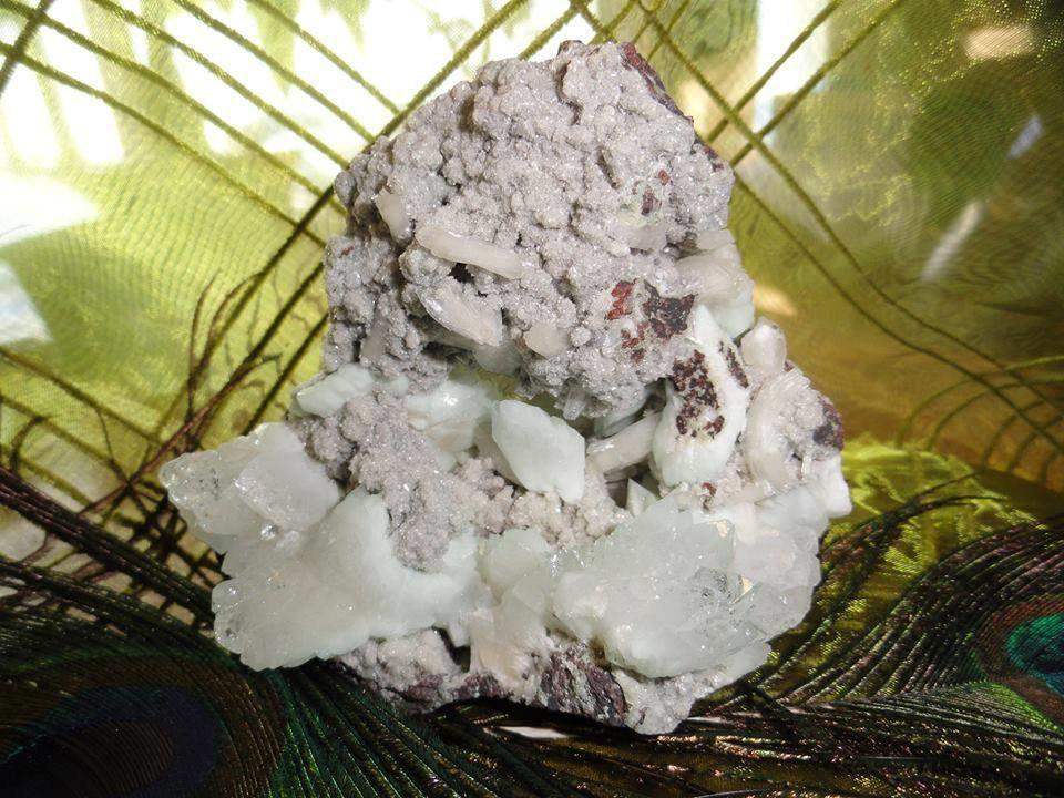 Fabulous Mint GREEN APOPHYLLITE & Creamy Pink STILBITE Display Specimen* - Earth Family Crystals