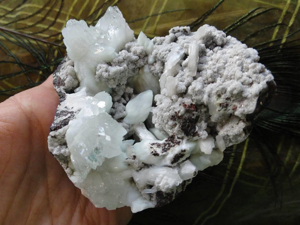 Fabulous Mint GREEN APOPHYLLITE & Creamy Pink STILBITE Display Specimen* - Earth Family Crystals