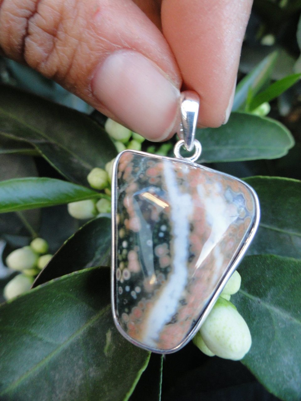 OCEAN JASPER PENDANT In Sterling Silver (Includes Free Silver Chain)* - Earth Family Crystals
