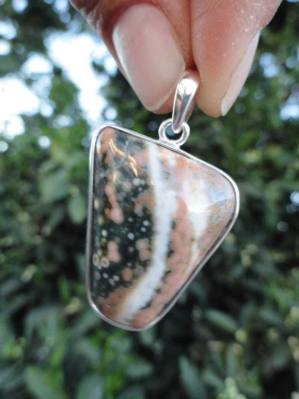 OCEAN JASPER PENDANT In Sterling Silver (Includes Free Silver Chain)* - Earth Family Crystals